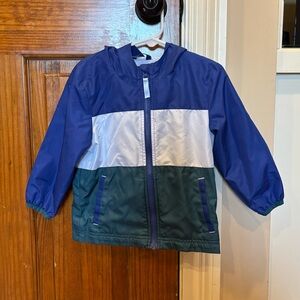 Cat & Jack Boys Blue and Green Rain Jacket (Size: 2T)
